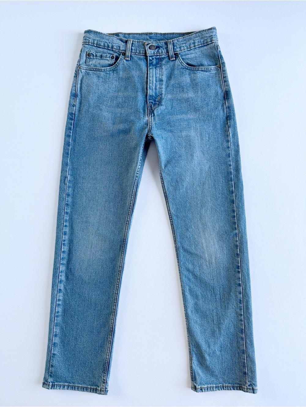 Levi's 505 32x32 High Rise Light Wash Blue Boyfriend Denim Jeans